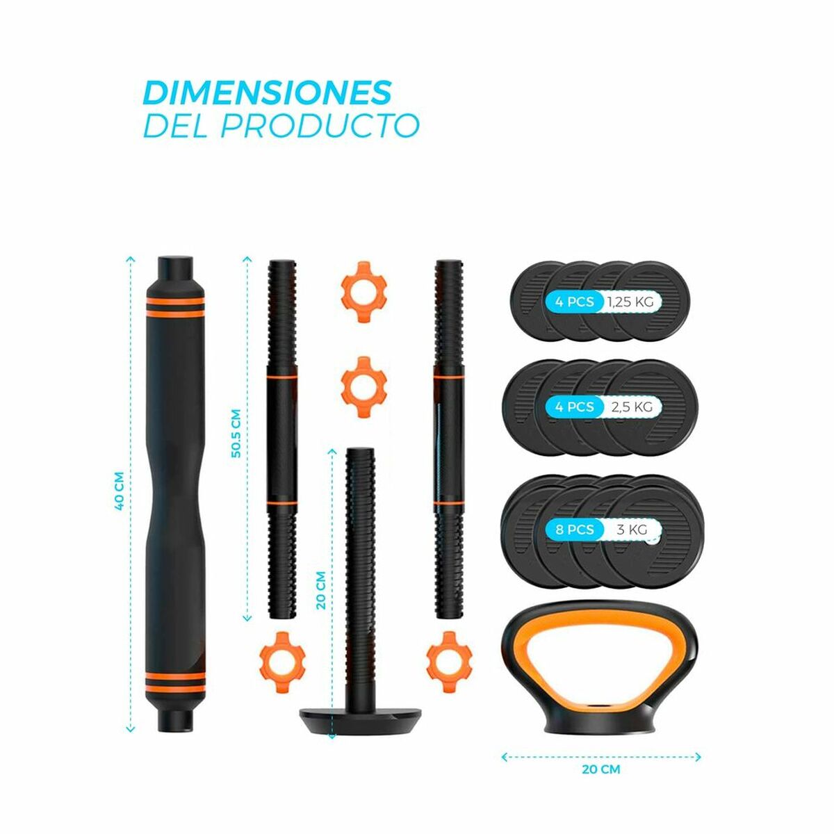 Sada kettebell a činky Xiaomi 40 kg